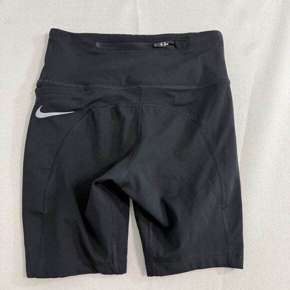 NIKE DRI FIT POWER BLACK EPIC FAST MID RISE TIGHT FIT FITNESS SHORTS SIZE XSMALL - Picture 1 of 9